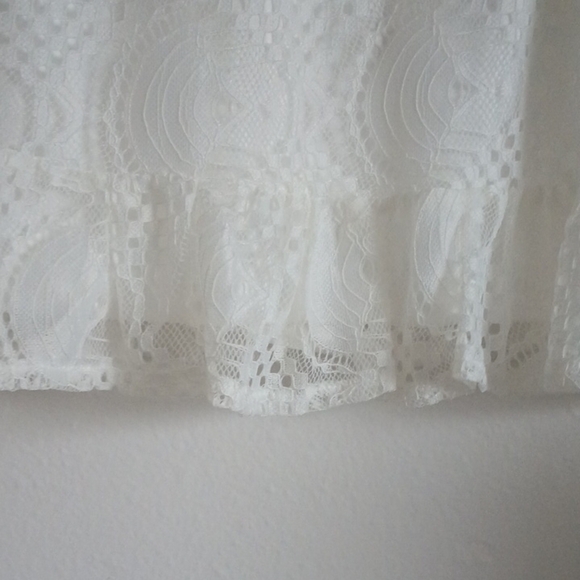 EillyBazar Short Sleeve White Lace Summer Dress Sz M. NWOT Bridal Shower Dress - Picture 5 of 7